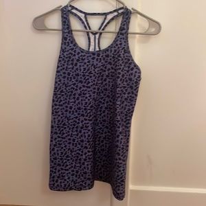 Super cute purple cheetah racer back tank top